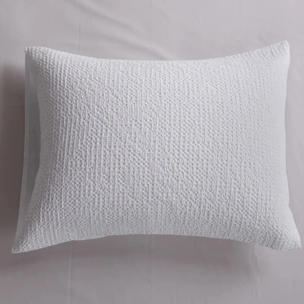 🤍 NIB Quince Organic Luxe Honeycomb Waffle Sham — White — King Size Single 🤍